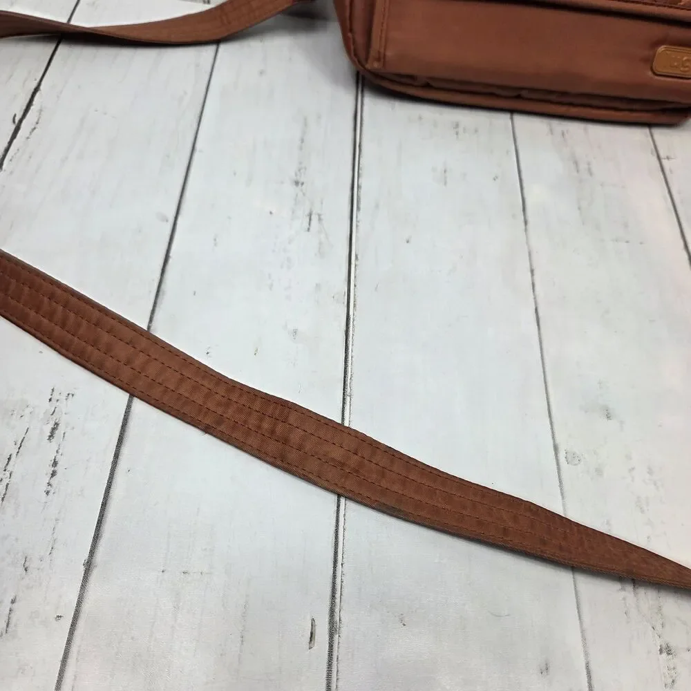 Lug Switch Convertible Crossbody Bag Purse Nylon Rust Color RFID *Stained*